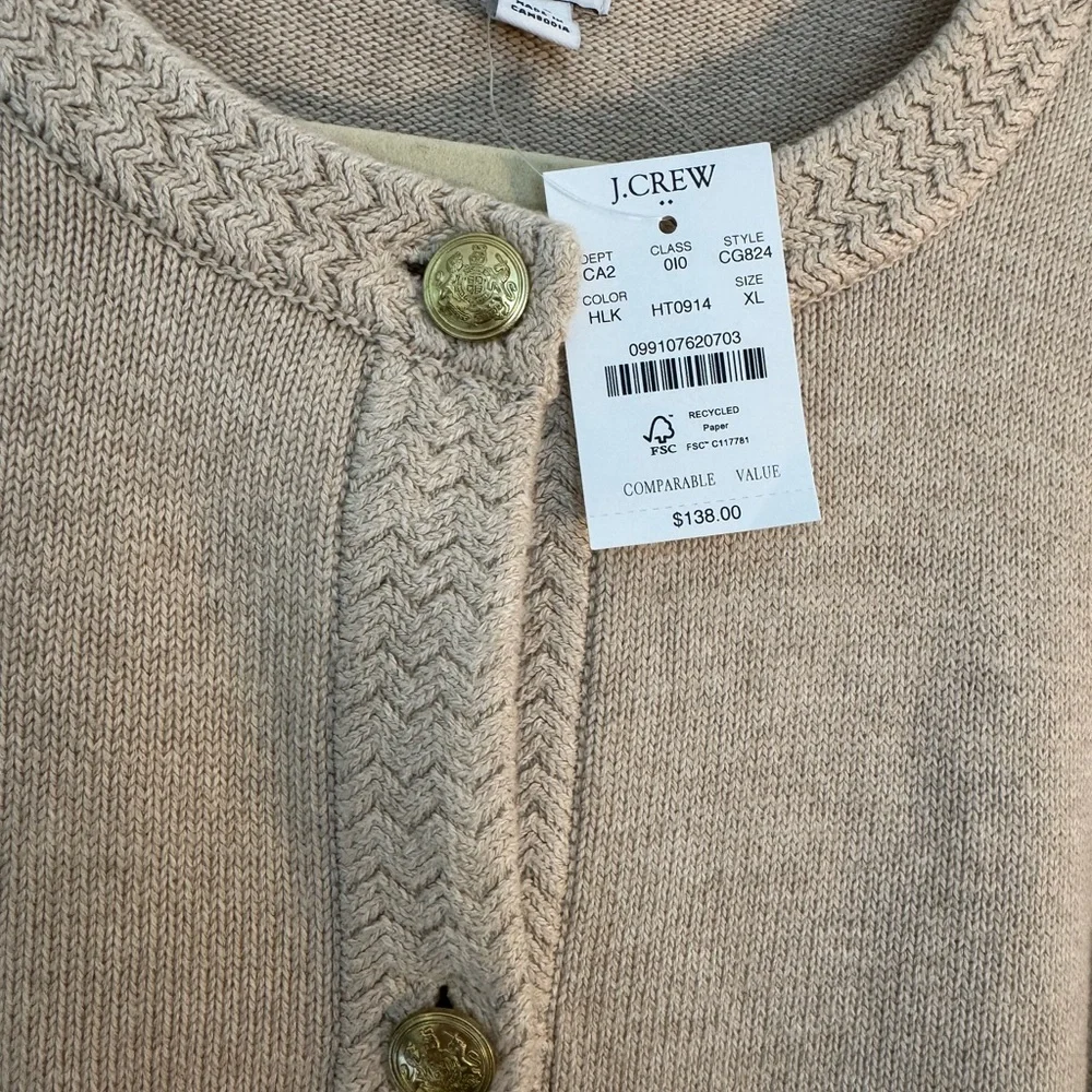 J. Crew Factory Cotton Cardigan Sweater Lady Jacket - Picture 5 of 7